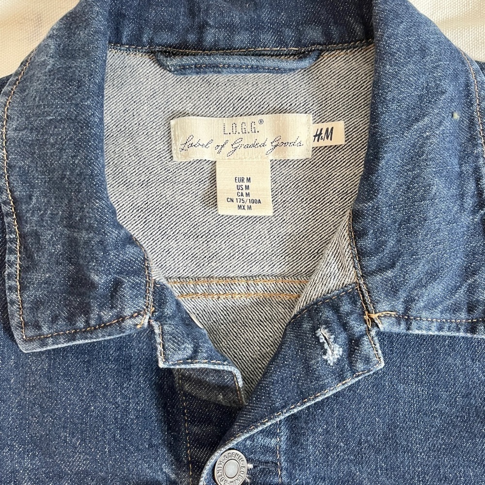 H&M L.O.G.G Medium Wash Men's Denim Jacket - Unisex Medium - Picture 5 of 11